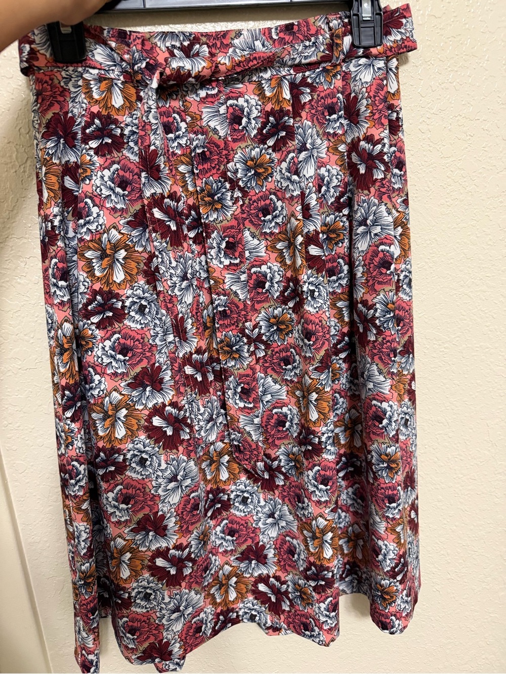 Banana Republic Floral Midi Skirt in Rose and Rust
